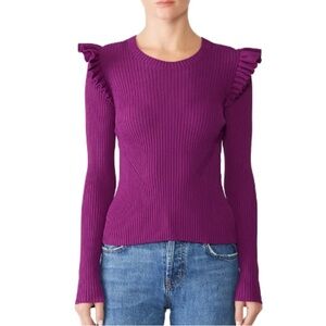 Purple CINQ A SEPT Ruffled Women's Top